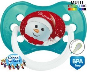 Bonhomme de neige noël + prénom: Sucette Anatomique-su7.fr