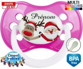 Renne et père noël + prénom: Sucette Anatomique-su7.fr