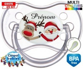 Renne et père noël + prénom: Sucette Anatomique-su7.fr