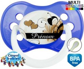 Tetine Fleur style 1 + prénom embout Anatomique personnalisée