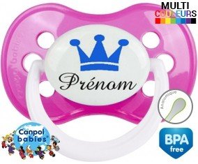 Couronne bleu + prénom: Sucette Anatomique-su7.fr