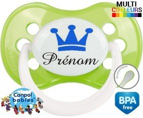Couronne bleu + prénom: Sucette Anatomique-su7.fr