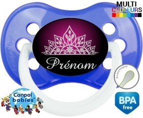 Couronne design rose + prénom : Sucette Anatomique personnalisée