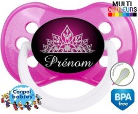 Couronne design rose + prénom: Sucette Anatomique-su7.fr