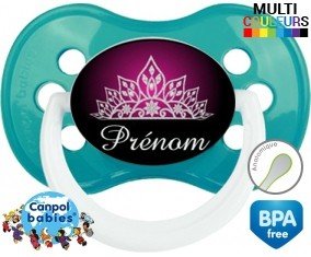 Couronne design rose + prénom: Sucette Anatomique-su7.fr