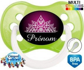 Couronne design rose + prénom: Sucette Anatomique-su7.fr