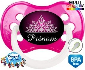 Couronne design rose + prénom: Sucette Anatomique-su7.fr