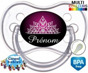 Couronne design rose + prénom: Sucette Anatomique-su7.fr