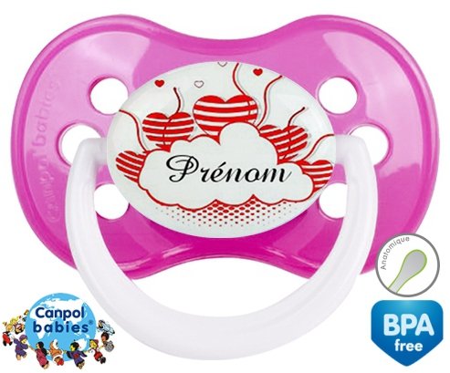 Nuage cœur + prénom: Sucette Anatomique-su7.fr