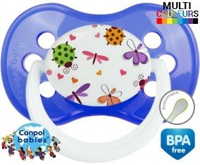 Tetine Papillons coccinelles + prénom embout Anatomique personnalisée