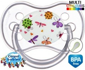 Papillons coccinelles + prénom: Sucette Anatomique-su7.fr