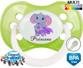 Elephant super héros + prénom: Sucette Anatomique-su7.fr