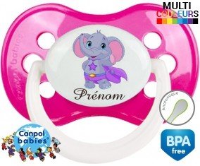 Elephant super héros + prénom: Sucette Anatomique-su7.fr