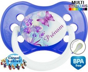 Design papillon + prénom : Sucette Anatomique personnalisée