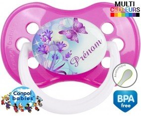 Design papillon + prénom: Sucette Anatomique-su7.fr