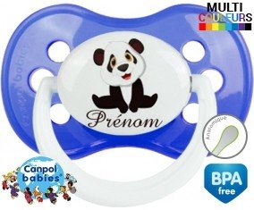 Tetine Petit panda + prénom embout Anatomique personnalisée