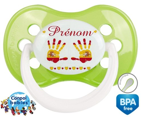 Main de bébé espagne + prénom: Sucette Anatomique-su7.fr