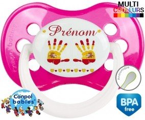 Main de bébé espagne + prénom: Sucette Anatomique-su7.fr