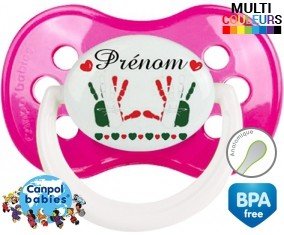 Main de bébé italie + prénom: Sucette Anatomique-su7.fr