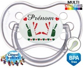 Main de bébé italie + prénom: Sucette Anatomique-su7.fr