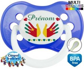 Main de bébé cameroun + prénom : Sucette Anatomique personnalisée