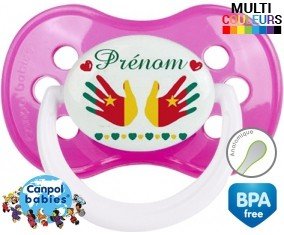 Main de bébé cameroun + prénom: Sucette Anatomique-su7.fr