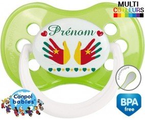 Main de bébé cameroun + prénom: Sucette Anatomique-su7.fr