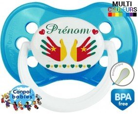 Main de bébé cameroun + prénom: Sucette Anatomique-su7.fr