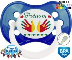 Main de bébé cameroun + prénom: Sucette Anatomique-su7.fr