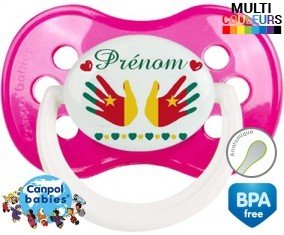 Main de bébé cameroun + prénom: Sucette Anatomique-su7.fr