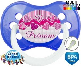 Originale cœur rose + prénom : Sucette Anatomique personnalisée