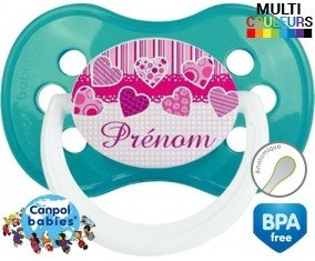 Originale cœur rose + prénom: Sucette Anatomique-su7.fr