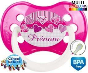 Originale cœur rose + prénom: Sucette Anatomique-su7.fr