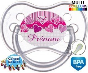 Originale cœur rose + prénom: Sucette Anatomique-su7.fr