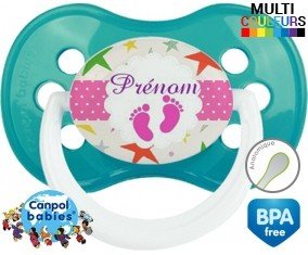 Étoile et pied + prénom: Sucette Anatomique-su7.fr