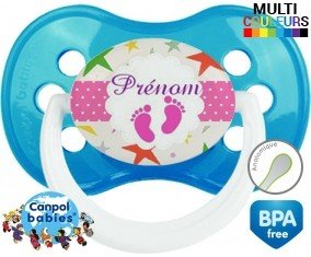 Étoile et pied + prénom: Sucette Anatomique-su7.fr