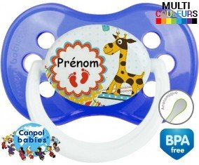 Girafe style3 + prénom : Sucette Anatomique personnalisée