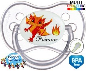 Dragon flamme + prénom: Sucette Anatomique-su7.fr