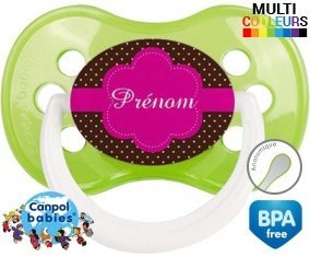 Design marron (fille) + prénom: Sucette Anatomique-su7.fr