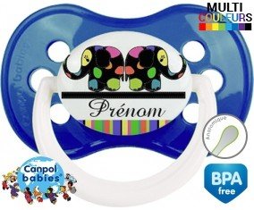Eléphant multicolore + prénom: Sucette Anatomique-su7.fr