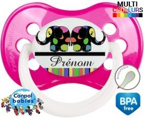 Eléphant multicolore + prénom: Sucette Anatomique-su7.fr