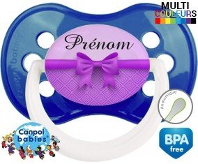 Noeud papillon violet + prénom: Sucette Anatomique-su7.fr