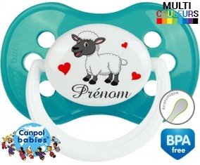 Mouton cœurs + prénom: Sucette Anatomique-su7.fr