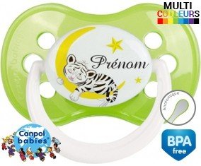 Tigre lune + prénom: Sucette Anatomique-su7.fr