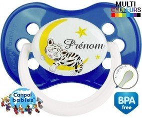 Tigre lune + prénom: Sucette Anatomique-su7.fr