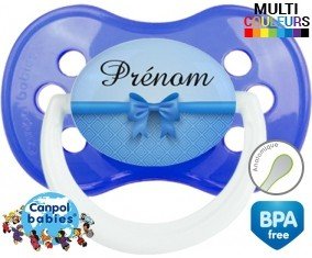 Flot bleu + prénom : Sucette Anatomique personnalisée