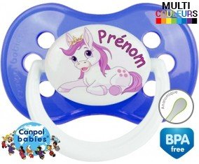 Tetine Licorne style2 + prénom embout Anatomique personnalisée