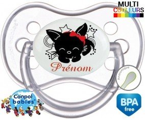 Chat noir + prénom: Sucette Anatomique-su7.fr