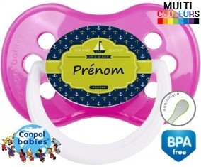 Couleur marin + prénom: Sucette Anatomique-su7.fr