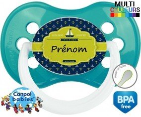 Couleur marin + prénom: Sucette Anatomique-su7.fr